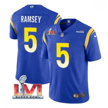 Youth Los Angeles Rams #5 Jalen Ramsey Royal 2022 Super Bowl LVI Vapor Untouchable Limited Stitched Jersey Youth Los Angeles Rams #5 Jalen Ramsey Royal 2022 Super Bowl LVI Vapor Untouchable Limited Stitched Jersey