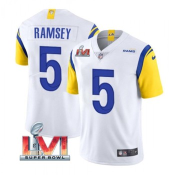 Youth Los Angeles Rams #5 Jalen Ramsey White 2022 Super Bowl LVI Vapor Untouchable Limited Stitched Jersey Youth Los Angeles Rams #5 Jalen Ramsey White 2022 Super Bowl LVI Vapor Untouchable Limited Stitched Jersey