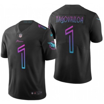 Youth Miami Dolphins #1 Tua Tagovailoa Black Limited Stitched Jersey Youth Miami Dolphins #1 Tua Tagovailoa Black Limited Stitched Jersey