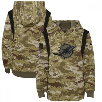 Youth Miami Dolphins 2021 Camo Salute To Service Therma Performance Pullover Hoodie Youth Miami Dolphins 2021 Camo Salute To Service Therma Performance Pullover Hoodie