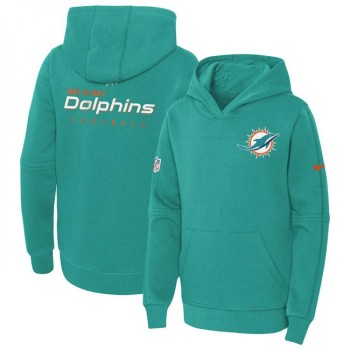 Youth Miami Dolphins Aqua Sideline Club Fleece Pullover Hoodie Youth Miami Dolphins Aqua Sideline Club Fleece Pullover Hoodie