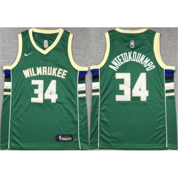 Youth Milwaukee Bucks #34 Giannis Antetokounmpo Green Stitched Basketball Jersey Youth Milwaukee Bucks #34 Giannis Antetokounmpo Green Stitched Basketball Jersey