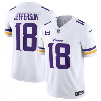 Youth Minnesota Vikings #18 Justin Jefferson White 2023 F.U.S.E. With 1-Star C Patch Vapor Untouchable Limited Football Stitched Jersey Youth Minnesota Vikings #18 Justin Jefferson White 2023 F.U.S.E. With 1-Star C Patch Vapor Untouchable Limited Football Stitched Jersey