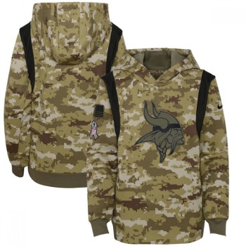 Youth Minnesota Vikings 2021 Camo Salute To Service Therma Performance Pullover Hoodie Youth Minnesota Vikings 2021 Camo Salute To Service Therma Performance Pullover Hoodie