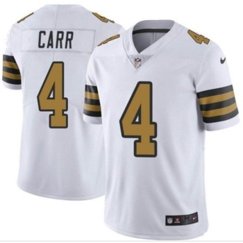 Youth New Orleans Saints #4 Derek Carr White Color Rush Limited Stitched Jersey