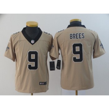Youth New Orleans Saints #9 Drew Brees Gold Inverted Legend Stitched NFL Jersey Youth New Orleans Saints #9 Drew Brees Gold Inverted Legend Stitched NFL Jersey