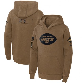 Youth New York Jets 2023 Brown Salute to Service Pullover Hoodie Youth New York Jets 2023 Brown Salute to Service Pullover Hoodie