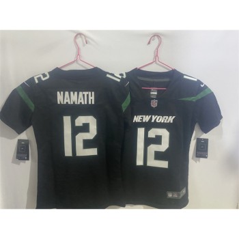 Youth New York Jets #12 Joe Namath Black Vapor Untouchable Limited Stitched Jersey Youth New York Jets #12 Joe Namath Black Vapor Untouchable Limited Stitched Jersey