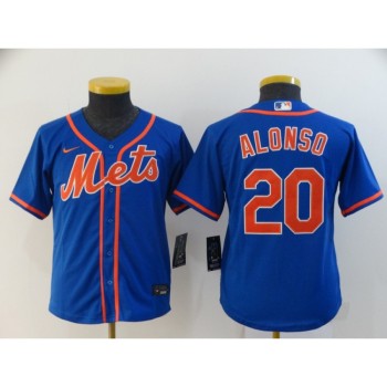 Youth New York Mets #20 Pete Alonso Blue Cool Base Stitched MLB Jersey Youth New York Mets #20 Pete Alonso Blue Cool Base Stitched MLB Jersey