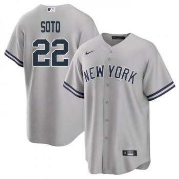 Youth New York Yankees #22 Juan Soto Grey Stitched Baseball Jersey Youth New York Yankees #22 Juan Soto Grey Stitched Baseball Jersey