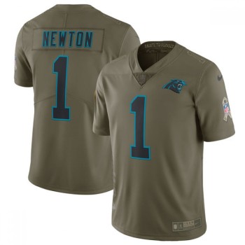 Youth Carolina Panthers #1 Cam Newton Olive Salute To Service Limited Stitched NFL Jersey