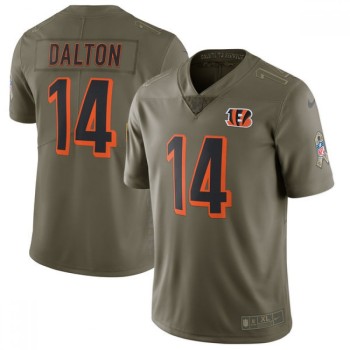 Youth Cincinnati Bengals #14 Andy Dalton Olive Salute To Service Limited Stitched NFL Jersey