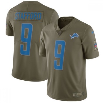 Youth Detroit Lions #9 Matthew Stafford Olive Salute To Service Limited Stitched NFL Jersey