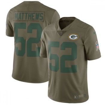 Youth Green Bay Packers #52 Clay Matthews Olive Salute To Service Limited Stitched NFL Jersey
