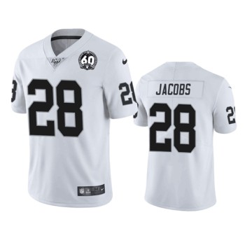 Youth Oakland Raiders #28 Josh Jacobs White 2019 100th Season With 60 Patch Vapor Untouchable Limited Stitched NFL Jersey Youth Oakland Raiders #28 Josh Jacobs White 2019 100th Season With 60 Patch Vapor Untouchable Limited Stitched NFL Jersey