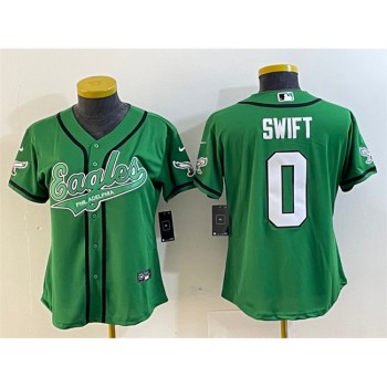 Youth Philadelphia Eagles #0 D'andre Swift Green Cool Base Stitched Baseball Jersey Youth Philadelphia Eagles #0 D'andre Swift Green Cool Base Stitched Baseball Jersey