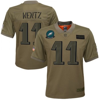 Youth Philadelphia Eagles #11 Carson Wentz 2019 Camo Salute To Service Stitched NFL Jersey Youth Philadelphia Eagles #11 Carson Wentz 2019 Camo Salute To Service Stitched NFL Jersey