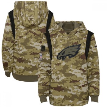 Youth Philadelphia Eagles 2021 Camo Salute To Service Therma Performance Pullover Hoodie Youth Philadelphia Eagles 2021 Camo Salute To Service Therma Performance Pullover Hoodie