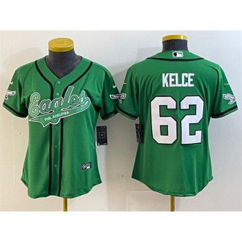 Youth Philadelphia Eagles #62 Jason Kelce Green Cool Base Stitched Baseball Jersey Youth Philadelphia Eagles #62 Jason Kelce Green Cool Base Stitched Baseball Jersey