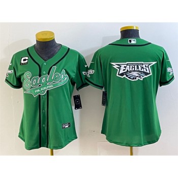 Youth Philadelphia Eagles Green Team Big Logo With 3-Star C Patch Cool Base Stitched Baseball Jersey Youth Philadelphia Eagles Green Team Big Logo With 3-Star C Patch Cool Base Stitched Baseball Jersey