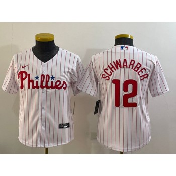 Youth Philadelphia Phillies #12 Kyle Schwarber White Cool Base Stitched Baseball Jersey Youth Philadelphia Phillies #12 Kyle Schwarber White Cool Base Stitched Baseball Jersey