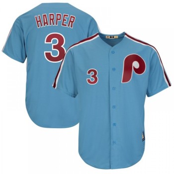 Youth Philadelphia Phillies #3 Bryce Harper Blue Throwback Stitched MLB Jersey Youth Philadelphia Phillies #3 Bryce Harper Blue Throwback Stitched MLB Jersey