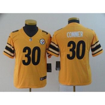 Youth Pittsburgh Steelers #30 James Conner 2019 Gold Inverted Legend Stitched NFL Jersey Youth Pittsburgh Steelers #30 James Conner 2019 Gold Inverted Legend Stitched NFL Jersey