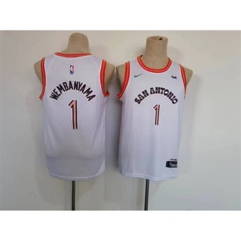Youth San Antonio Spurs #1 Victor Wembanyama White City Edition Stitched Jersey Youth San Antonio Spurs #1 Victor Wembanyama White City Edition Stitched Jersey
