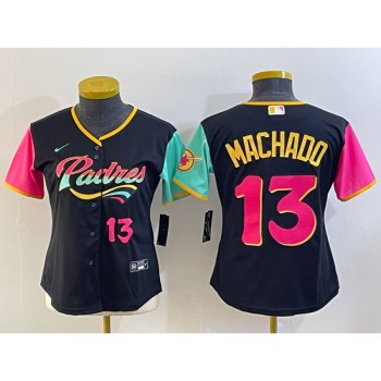 Youth San Diego Padres #13 Manny Machado Black City Connect With Patch Stitched Baseball Jersey Youth San Diego Padres #13 Manny Machado Black City Connect With Patch Stitched Baseball Jersey