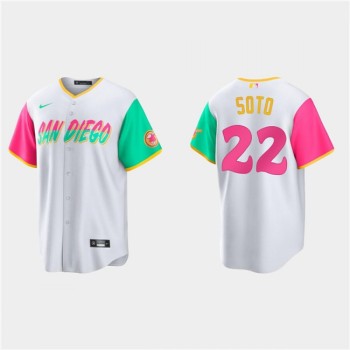 Youth San Diego Padres #22 Juan Soto 2022 White City Connect Stitched Baseball Jersey Youth San Diego Padres #22 Juan Soto 2022 White City Connect Stitched Baseball Jersey