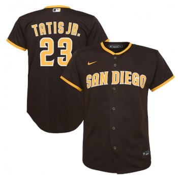 Youth San Diego Padres #23 Fernando Tatis Jr. Brown Stitched Jersey Youth San Diego Padres #23 Fernando Tatis Jr. Brown Stitched Jersey