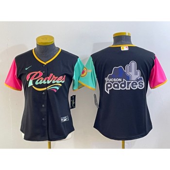 Youth San Diego Padres Black Team Big Logo City Connect Stitched Baseball Jersey