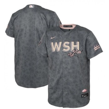 Youth Washington Nationals Blank 2022 Grey City Connect Cherry Blossom Stitched Baseball Jersey Youth Washington Nationals Blank 2022 Grey City Connect Cherry Blossom Stitched Baseball Jersey