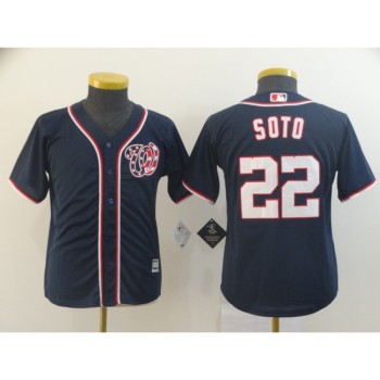Youth Washington Nationals #22 Juan Soto Navy Cool Base Stitched MLB Jersey Youth Washington Nationals #22 Juan Soto Navy Cool Base Stitched MLB Jersey