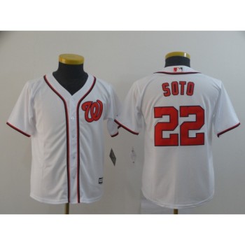 Youth Washington Nationals #22 Juan Soto White Cool Base Stitched MLB Jersey Youth Washington Nationals #22 Juan Soto White Cool Base Stitched MLB Jersey