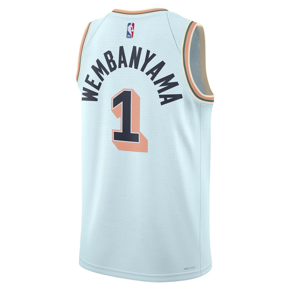 Unisex San Antonio Spurs Victor Wembanyama Light Blue 2024/25 Swingman Player Jersey - City Edition