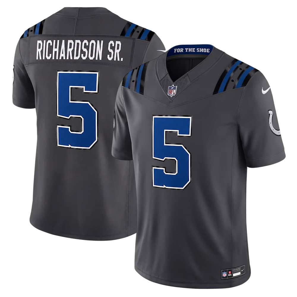 Men's Indianapolis Colts #5 Anthony Richardson Sr. Charcoal 2026 Rivalries Collection Vapor F.U.S.E. Limited Jersey