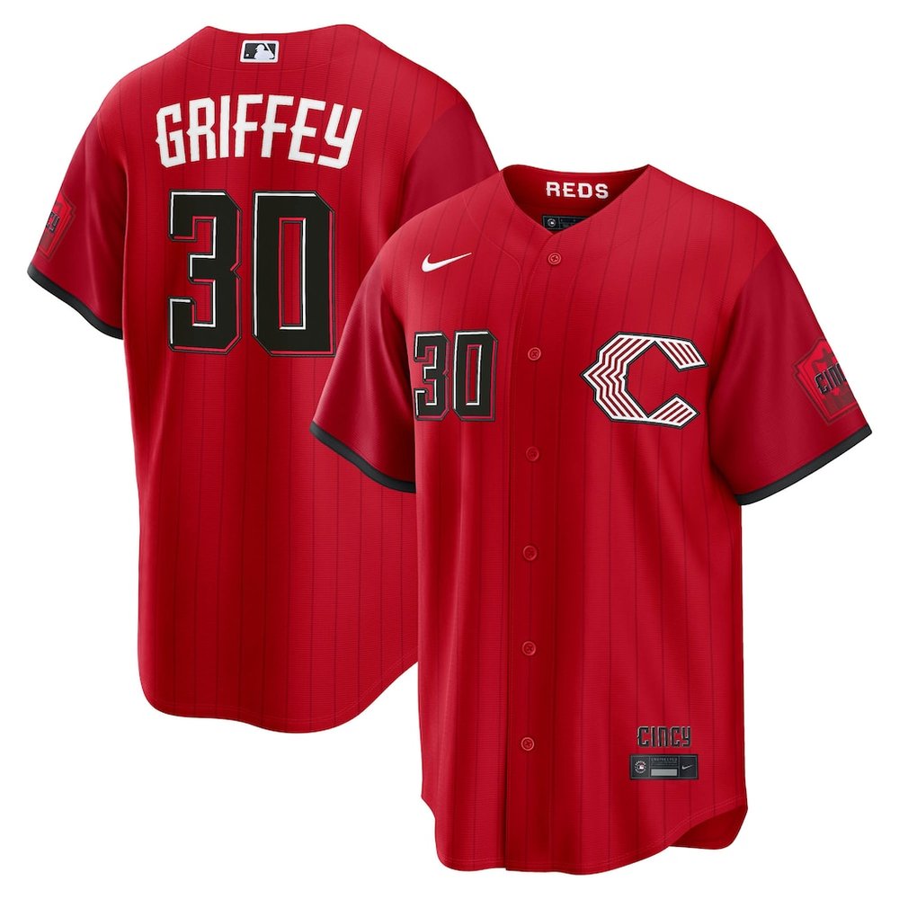 Men's Cincinnati Reds #30 Ken Griffey Red 2026 City Connect Stitched Jersey Men's Cincinnati Reds #30 Ken Griffey Red 2026 City Connect Stitched Jersey