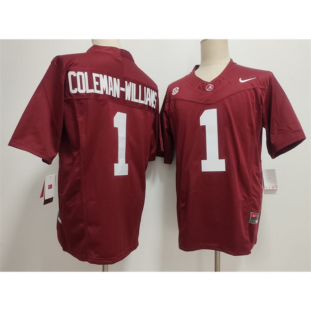 Youth Alabama Crimson Tide #1 Ryan Alexander Coleman-Williams Jr Red 2026 Vapor F.U.S.E. Limited Jersey Youth Alabama Crimson Tide #1 Ryan Alexander Coleman-Williams Jr Red 2026 Vapor F.U.S.E. Limited Jersey