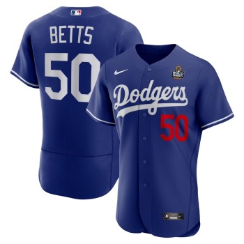 Men's Los Angeles Dodgers #50 Mookie Betts Royal 2024 World Series Alternate Authentic Player Jersey Men's Los Angeles Dodgers #50 Mookie Betts Royal 2024 World Series Alternate Authentic Player Jersey