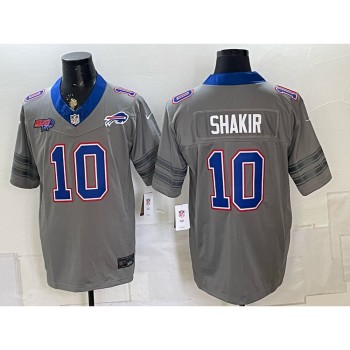Youth Buffalo Bills #10 Khalil Shakir Nike Gray Vapor F.U.S.E. Limited Jersey Youth Buffalo Bills #10 Khalil Shakir Nike Gray Vapor F.U.S.E. Limited Jersey