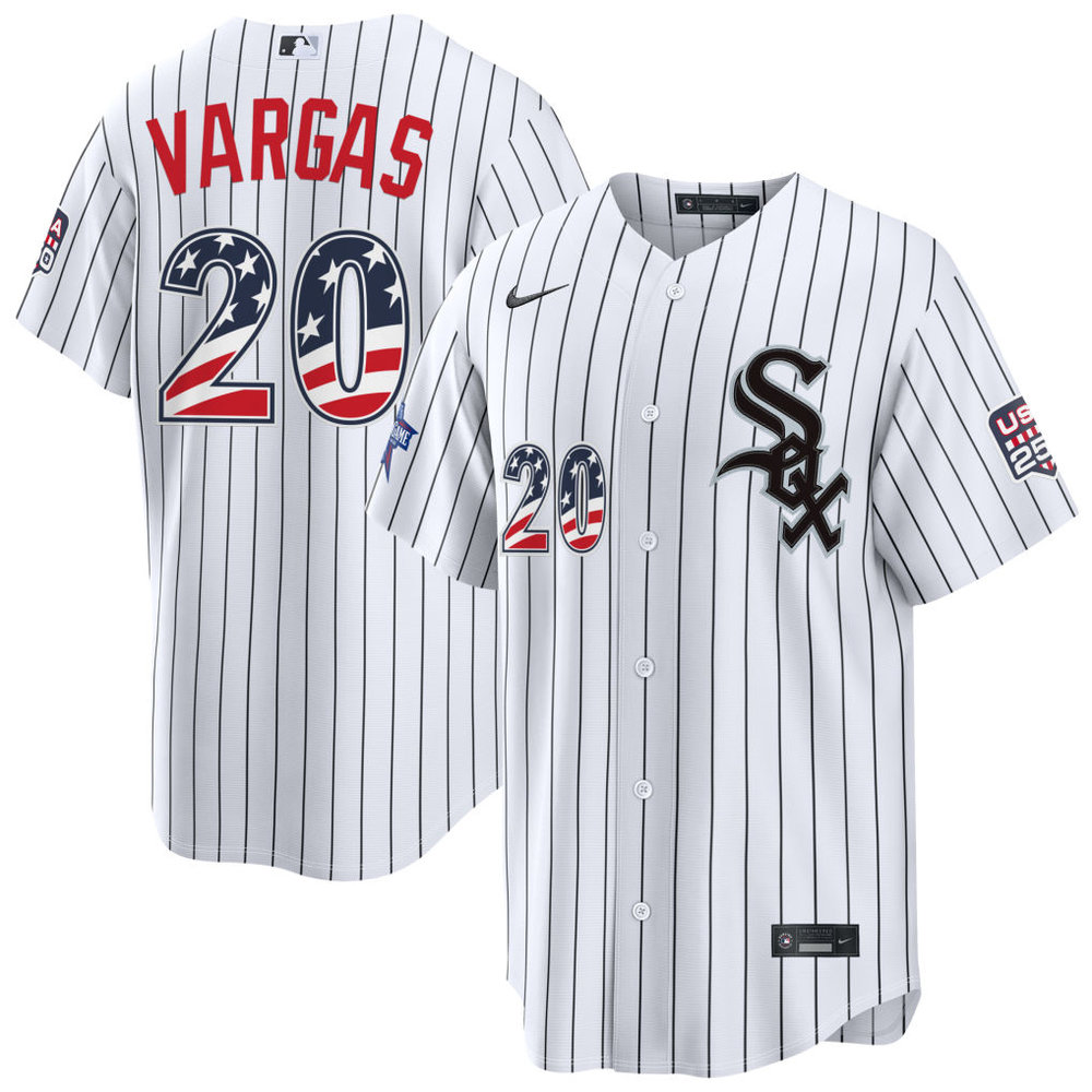 Youth Chicago White Sox #20 Miguel Vargas Nike White 2026 All-Star Edition Stars & Stripes Stadium Jersey Youth Chicago White Sox #20 Miguel Vargas Nike White 2026 All-Star Edition Stars & Stripes Stadium Jersey