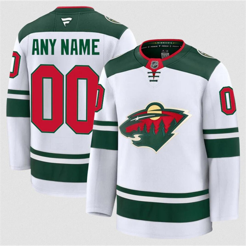Youth Minnesota Wild Custom White 2024-25 Away Stitched Hockey Jersey Youth Minnesota Wild Custom White 2024-25 Away Stitched Hockey Jersey