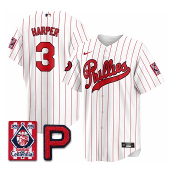 Youth Philadelphia Phillies #3 Bryce Harper White Stitched Baseball Jersey