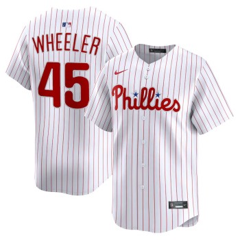 Men's Philadelphia Phillies #45 Zack Wheeler White Home Limited Player Jersey Men's Philadelphia Phillies #45 Zack Wheeler White Home Limited Player Jersey
