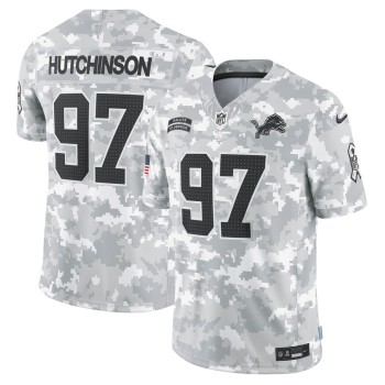 Men's Detroit Lions #97 Aidan Hutchinson Arctic Camo 2024 Salute to Service Limited Jersey Men's Detroit Lions #97 Aidan Hutchinson Arctic Camo 2024 Salute to Service Limited Jersey