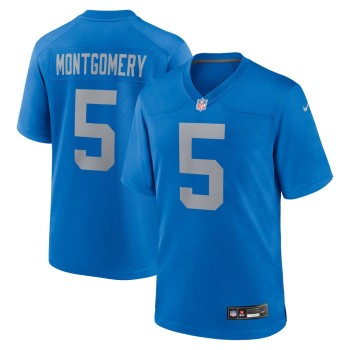 Men's Detroit Lions David Montgomery  Blue Alternate Game Jersey