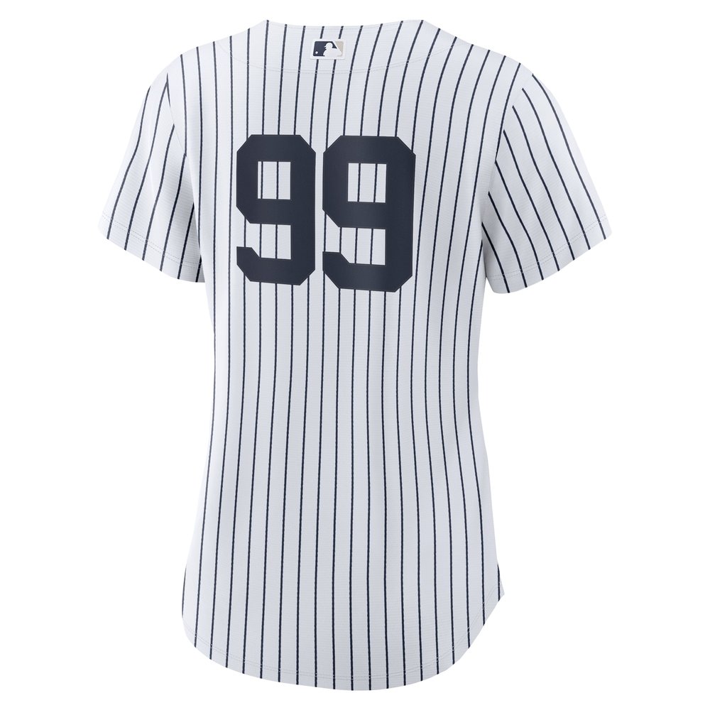 Women's New York Yankees #99 Aaron Judge White 2024 World Series Home Replica Player Jersey Women's New York Yankees #99 Aaron Judge White 2024 World Series Home Replica Player Jersey
