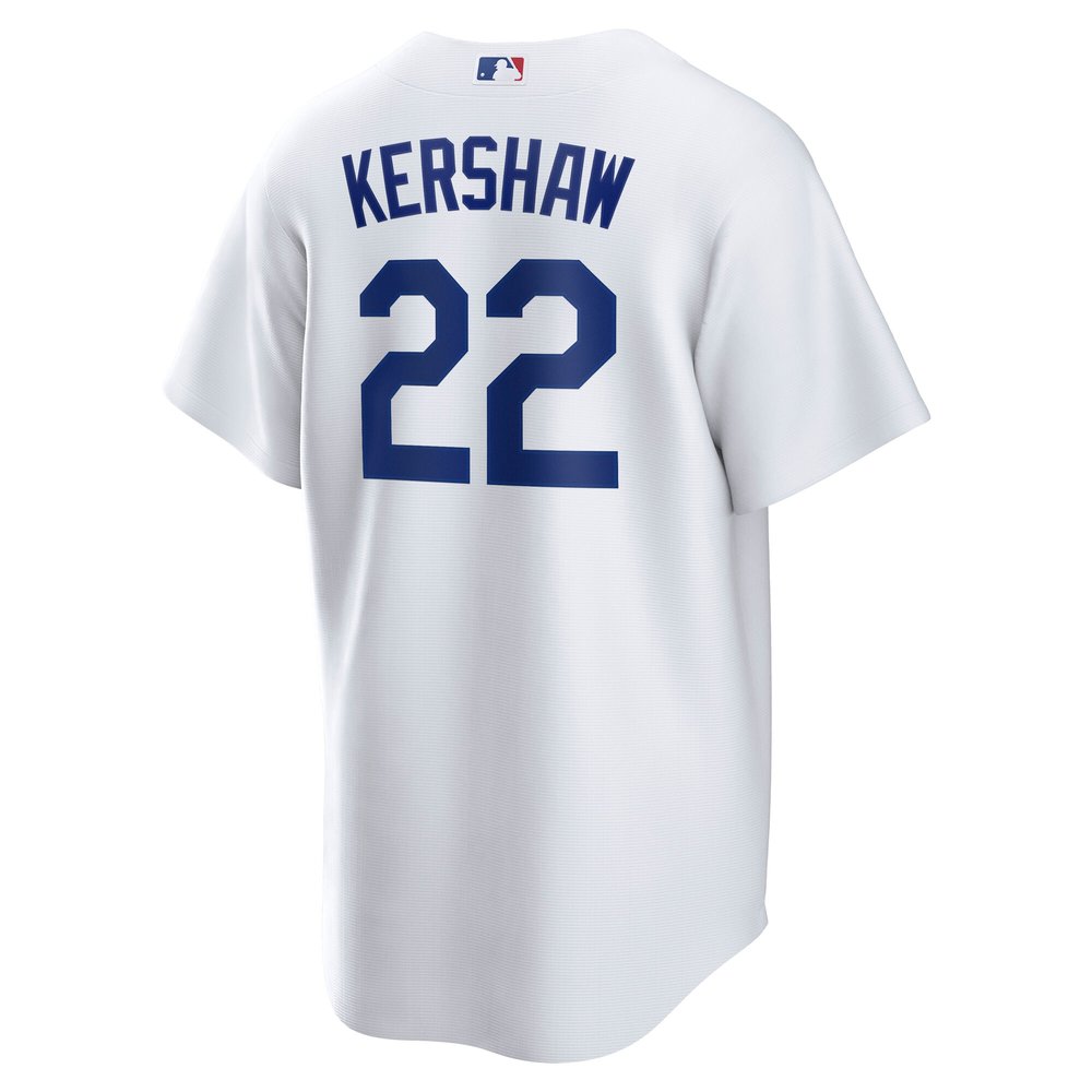 Men's Los Angeles Dodgers #22 Clayton Kershaw White 2024 World Series Home Replica Player Jersey Men's Los Angeles Dodgers #22 Clayton Kershaw White 2024 World Series Home Replica Player Jersey