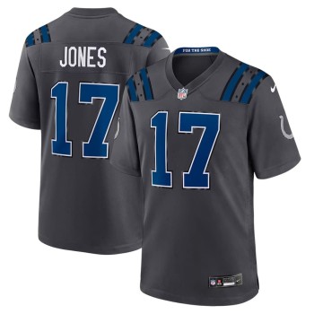 Men's Indianapolis Colts #17 Daniel Jones Charcoal 2026 Rivalries Collection Game Jersey Men's Indianapolis Colts #17 Daniel Jones Charcoal 2026 Rivalries Collection Game Jersey